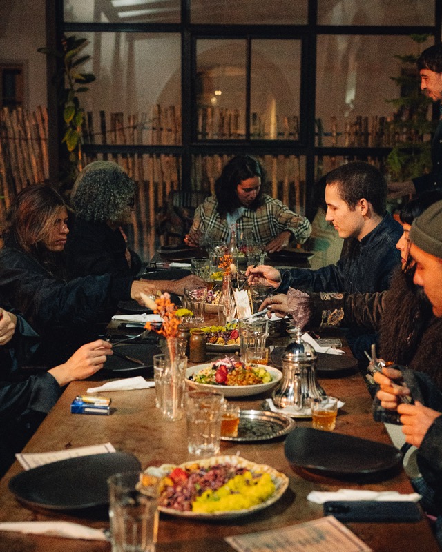 Group dinner at the riad